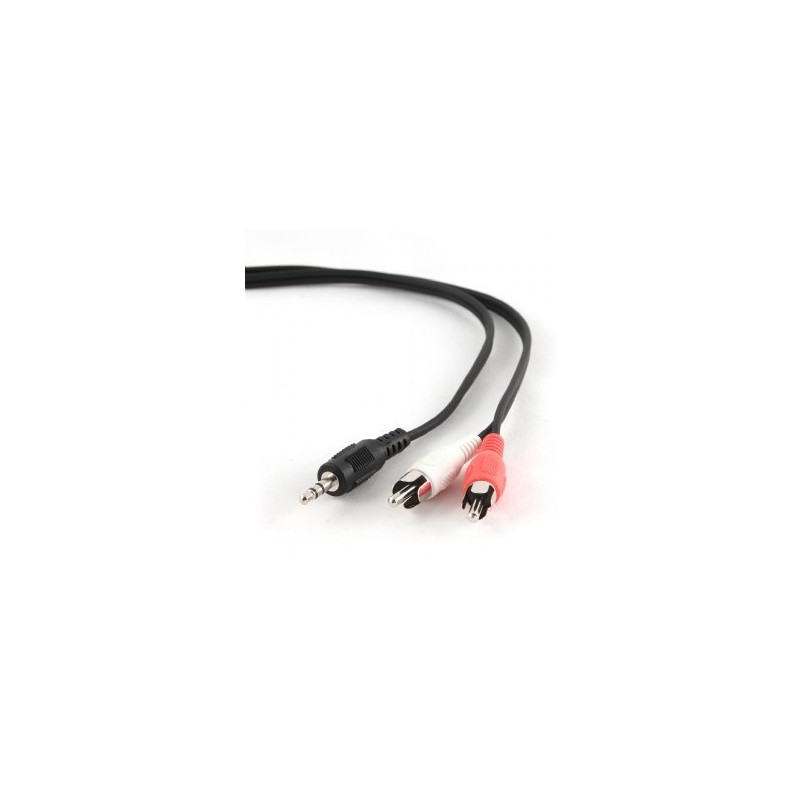 Gembird 5m, 3.5mm 2xRCA, M M 5m 3.5mm 2 x RCA Negro, Rojo, Color blanco CCA-458-5M