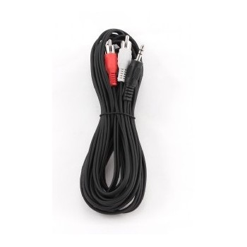 Gembird 5m, 3.5mm 2xRCA, M M 5m 3.5mm 2 x RCA Negro, Rojo, Color blanco CCA-458-5M