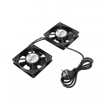 V7 Bastidor de 2 ventiladores de para armario de pared con toma de corriente SCHUKO RM2FANS-1E          