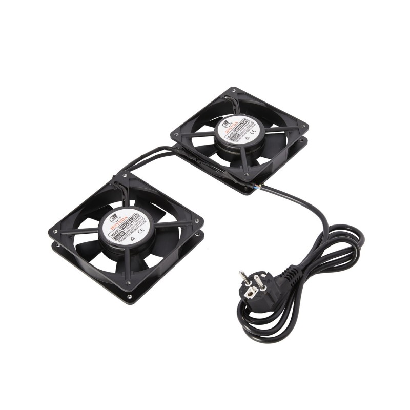 V7 Bastidor de 2 ventiladores de para armario de pared con toma de corriente SCHUKO RM2FANS-1E          