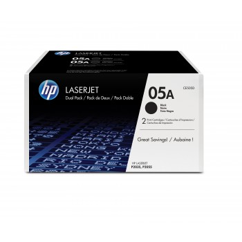 Pack de 2 cartuchos de toner originales HP 05A LaserJet negro CE505D