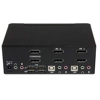 StarTech.com Conmutador Switch KVM - 2 puertos USB 2.0 - Audio Vídeo DisplayPort 2 Monitores, USB, U SV231DPDDUA