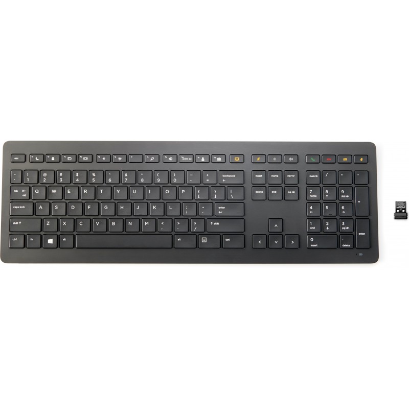HP Z9N39AA, Estándar, Inalámbrico, RF inalámbrico, Interruptor mecánico, Negro