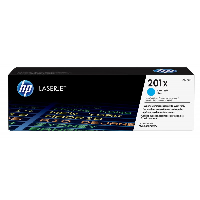 Cartucho de toner original LaserJet HP 201X cian de alta capacidad CF401X