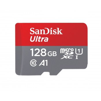 SanDisk 128GB Ultra A1 microSDXC 128GB MicroSDXC Clase 10 Gris, Rojo SDSQUAR-128G-GN6MA