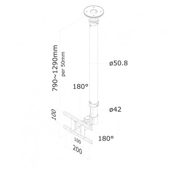 FLATSCREEN CEILING MOUNT FPMA-C100SILVER