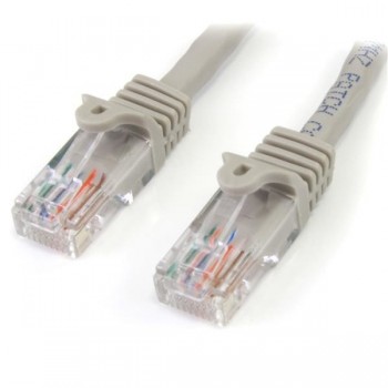 StarTech.com Cable de 1m Gris de Red Fast Ethernet Cat5e RJ45 sin Enganche - Cable Patch Snagless, 1 45PAT1MGR