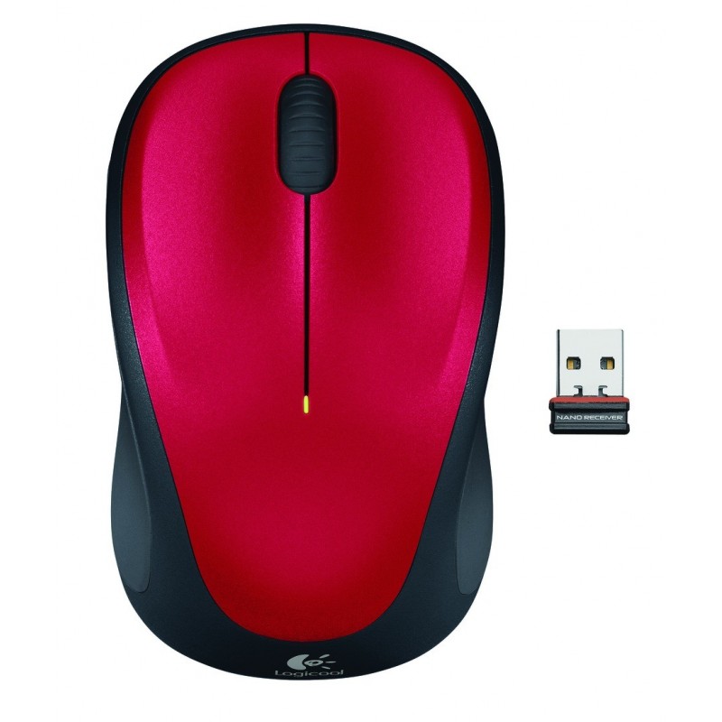 Logitech LGT-M235R Óptico Negro, Rojo 910-002496
