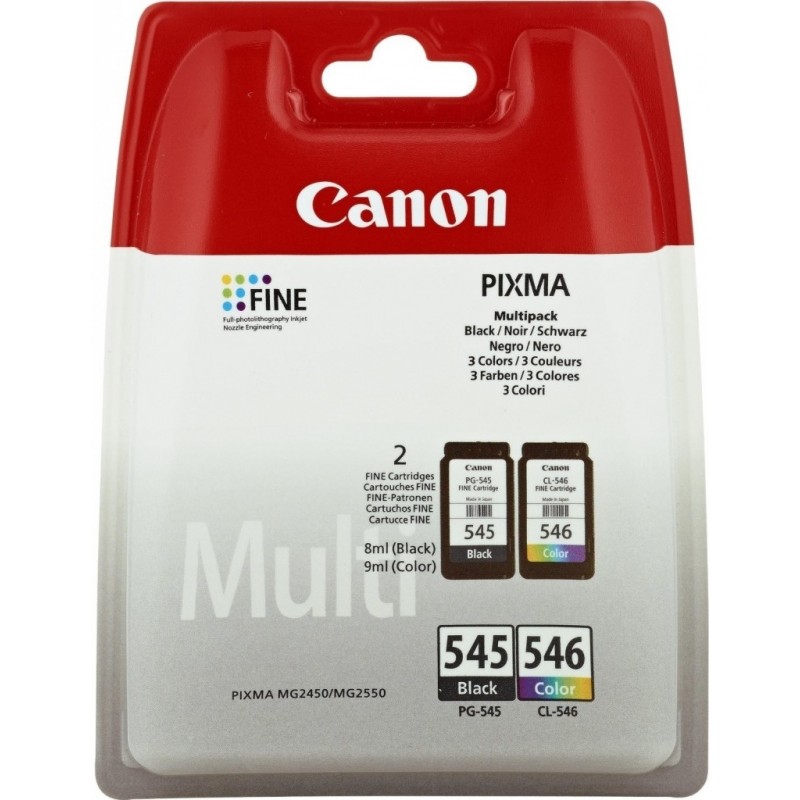 Canon PG-545XL CL546XL Negro, Cian, Amarillo, Magenta 8286B007