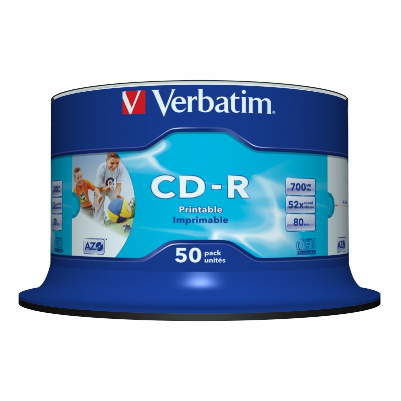 Verbatim DataLifePlus - 50 x CD-R - 700 MB 52x - superficie imprimible ancha - eje - soportes de alm 43438