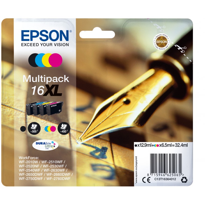 Epson C13T16364012 Negro, Cian, Magenta, Amarillo C13T16364012