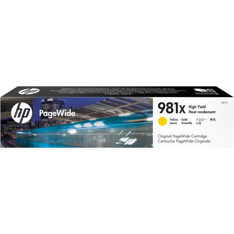 Cartucho original HP PageWide 981X amarillo de alto rendimiento L0R11A
