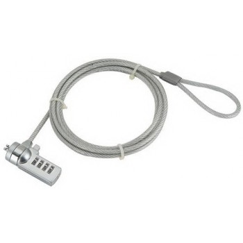 Gembird LK-CL-01, Plata, Cerradura con combinación, PVC, Acero, Zinc, 4 mm, 45 mm, 185 mm