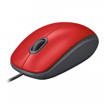 Logitech M110, Ambidextro, Óptico, USB, 1000 DPI, Rojo 910-005489