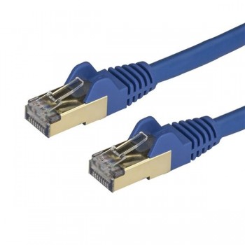 StarTech.com Cable de 2m de Red Ethernet RJ45 Cat6a Blindado STP - Cable sin Enganche Snagless - Azu 6ASPAT2MBL