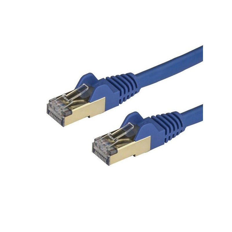 StarTech.com Cable de 2m de Red Ethernet RJ45 Cat6a Blindado STP - Cable sin Enganche Snagless - Azu 6ASPAT2MBL