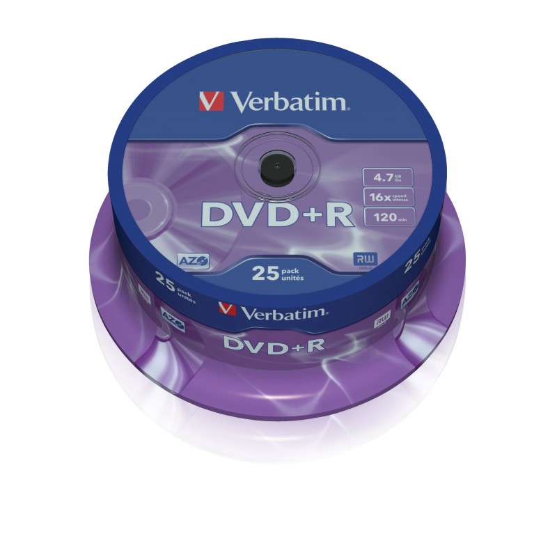 Verbatim DataLifePlus - 25 x DVD+R 4.7 GB 16x - eje - soportes de almacenamiento 43500