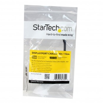 StarTech.com Cable de 0,2m Adaptador de Mini DisplayPort Macho a DisplayPort Hembra - Negro, 0,1524  MDP2DPMF6IN