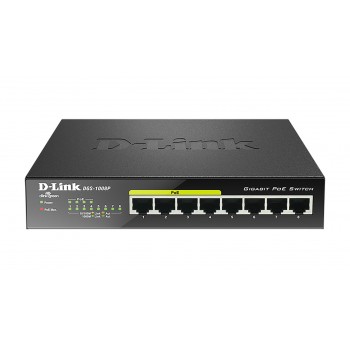 D-Link DGS-1008P 8 puertos RJ-45 10 100 1000 Mbps Negro DGS-1008P