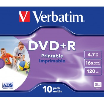 Verbatim DataLifePlus - 10 x DVD+R 4.7 GB 16x - superficie imprimible mediante inyección de tinta -  43508