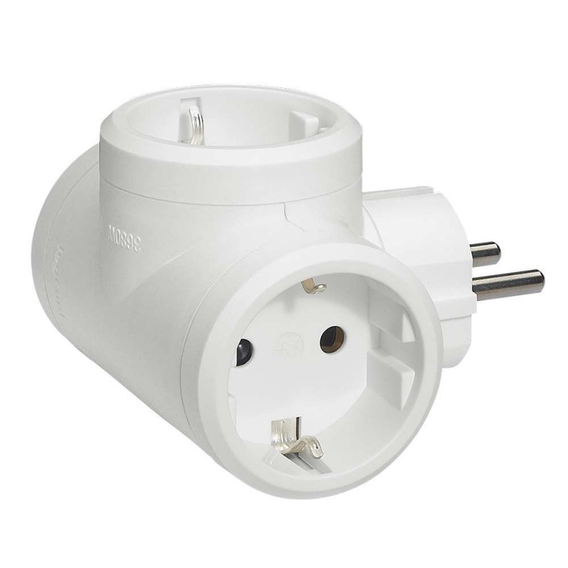 Cbl Adaptor lateral 3x2P+T 10 16A White 80882