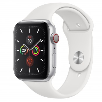 Apple Watch Series 5 GPS + 4G - 44mm Color Aluminio Plata con correa de color Blanco MWWC2TY A