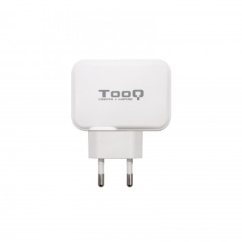 TooQ Cargador de Pared doble puerto USB-C + USB A, 27W, Interior, Corriente alterna, 5 V, Blanco TQWC-2SC02WT