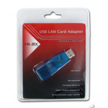 Nilox NXCON03 adaptador de cable USB A RJ45 Azul
