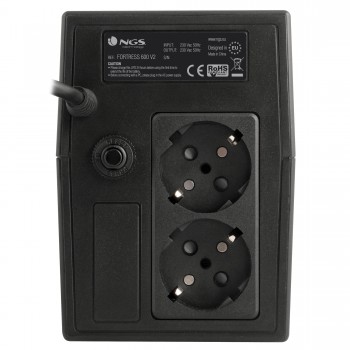NGS Fortress 600 V2, Tipo F (Schuko), Negro, LED,  FORTRESS600V2