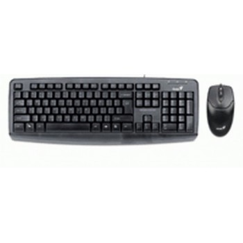Genius KB-110X-USB, Estándar, Alámbrico, USB, QWERTY, Negro, Ratón incluido OP12128406