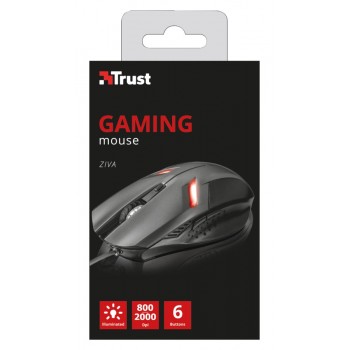 Trust ZIVA GAMING MOUSE 2000 DPI Negro 21512