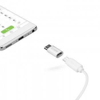 SBS TEADAPTC adaptador de cable USB C 2.0 Micro USB Blanco
