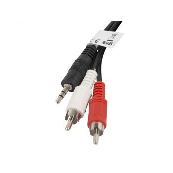 Lanberg CABLE ESTEREO JACK 3.5MM A 2X RCA - 2 METROS CA-MJRC-10CC-0020-BK