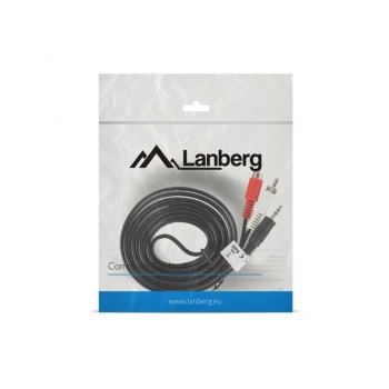 Lanberg CABLE ESTEREO JACK 3.5MM A 2X RCA - 2 METROS CA-MJRC-10CC-0020-BK
