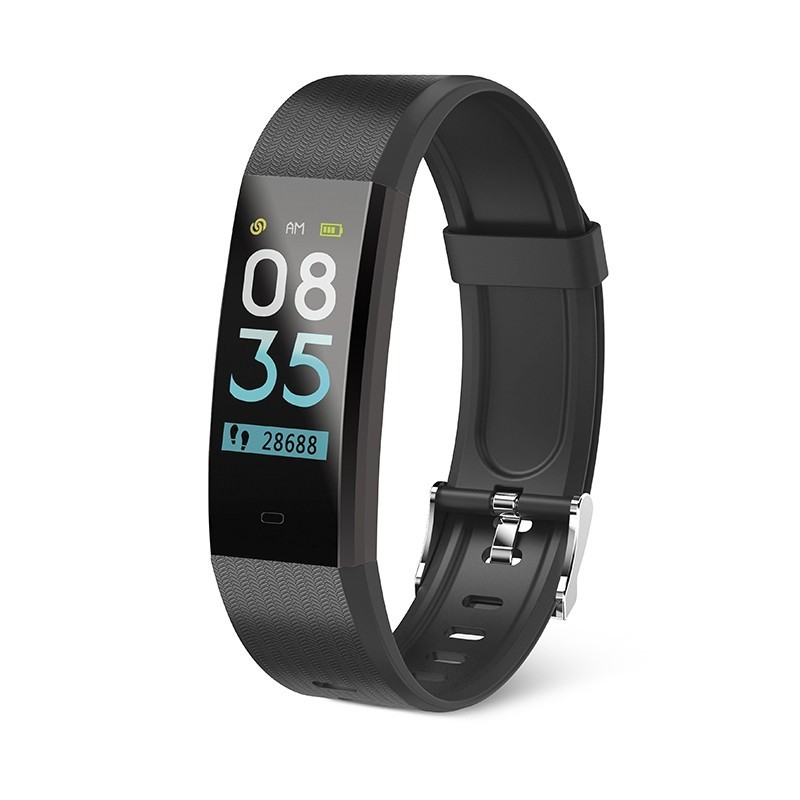 Muvit MIOSMB010, Wristband activity tracker, Negro, Negro, Single prong strap buckle, Acero inoxidab
