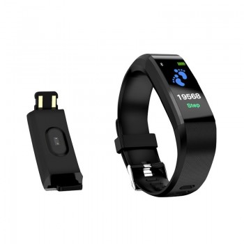 Muvit MIOSMB010, Wristband activity tracker, Negro, Negro, Single prong strap buckle, Acero inoxidab