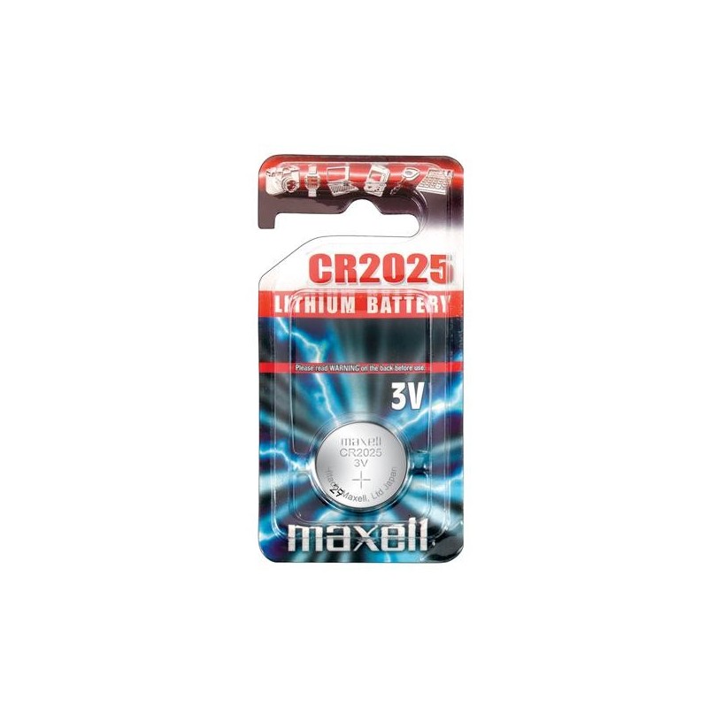 Maxell CR2025, Litio, Botón moneda, 3 V, 1 pieza(s), CR2025, Plata CR2025-B5