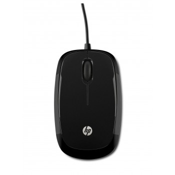 HP Ratón con cable negro brillante X1200, H6E99AA