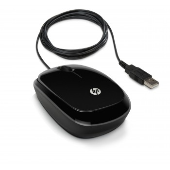 HP Ratón con cable negro brillante X1200, H6E99AA