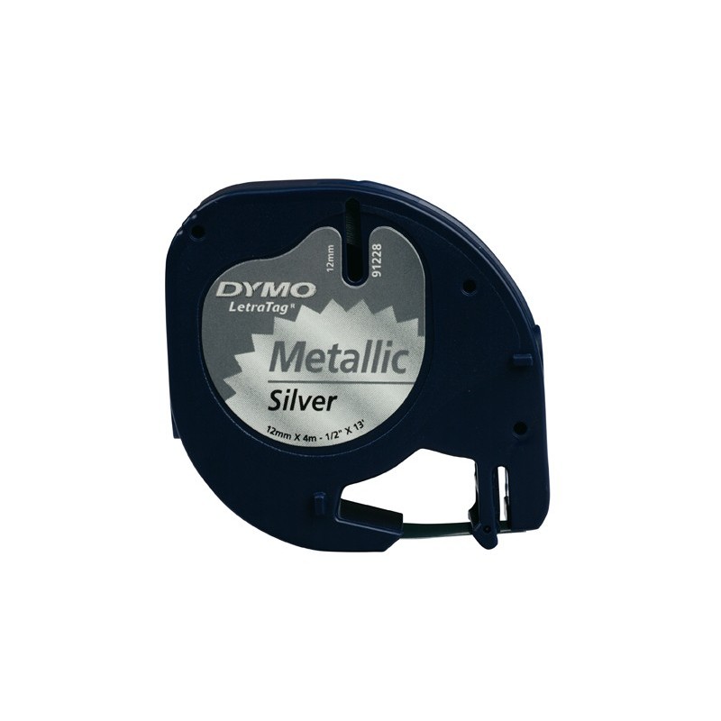 CINTA DYMO METALIZA NEGRO PLATA S0721730