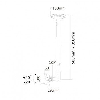 FLATSCREEN CEILING MOUNT FPMA-C050BLACK