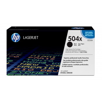 Cartucho de toner original LaserJet HP 504X de alta capacidad negro CE250X