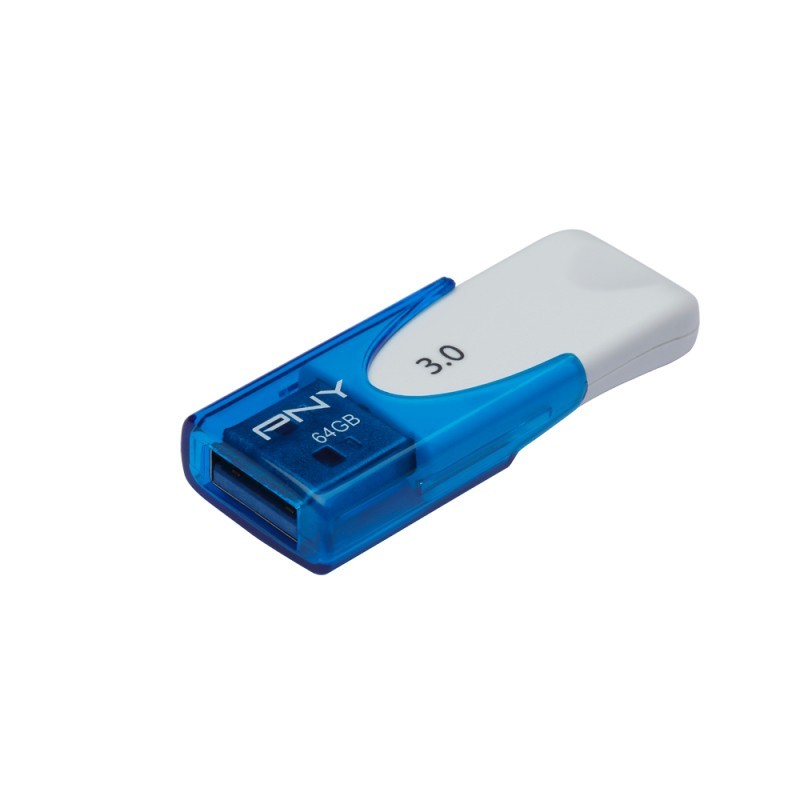 PNY Technologies Attaché 4 3.0 64GB 64GB USB 3.0 (3.1 Gen 1) Tipo A Azul, Blanco FD64GATT430-EF