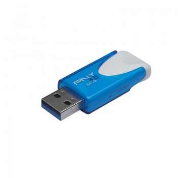 PNY Technologies Attaché 4 3.0 64GB 64GB USB 3.0 (3.1 Gen 1) Tipo A Azul, Blanco FD64GATT430-EF