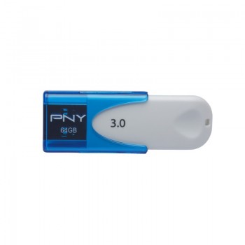 PNY Technologies Attaché 4 3.0 64GB 64GB USB 3.0 (3.1 Gen 1) Tipo A Azul, Blanco FD64GATT430-EF