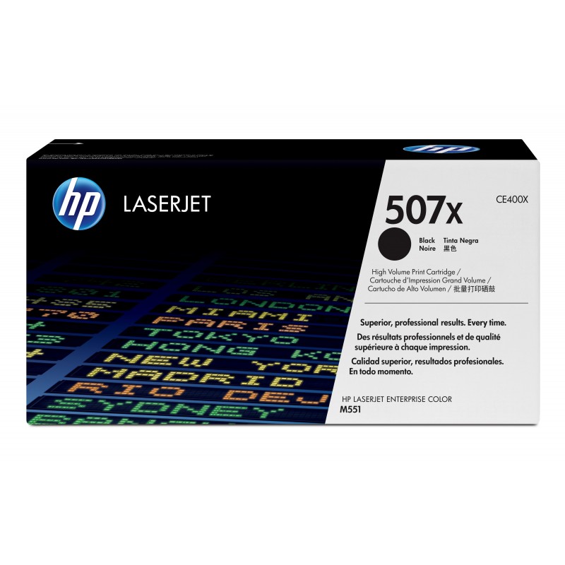 Cartucho de toner original LaserJet HP 507X de alta capacidad negro CE400X