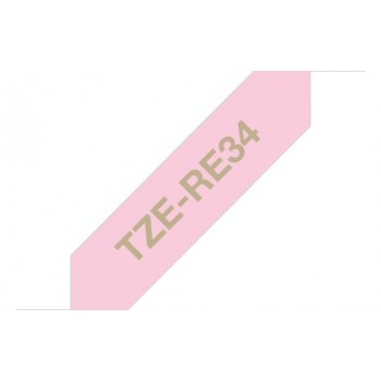 Brother TZE-RE34, Gold on Pink, TZe, Negro, Transferencia térmica, Brother, PT-1000 GL-100 GL-200 PT TZERE34