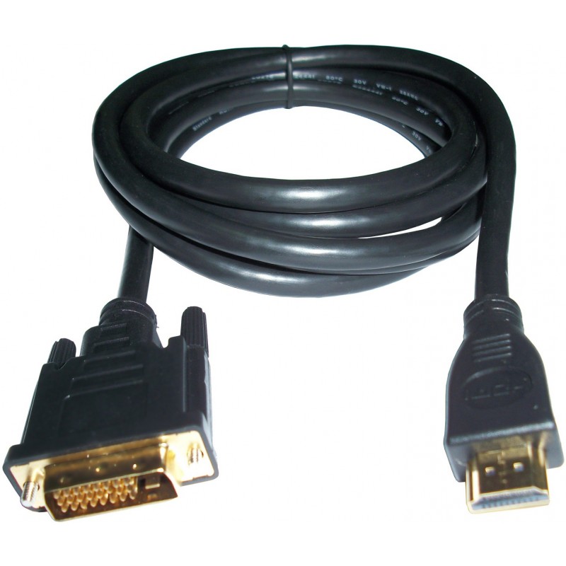 (REACONDICIONADO) 3GO HDMI-DVI CDVIHDMI CONECTORES MACHO MACHO - 2M - NEGRO