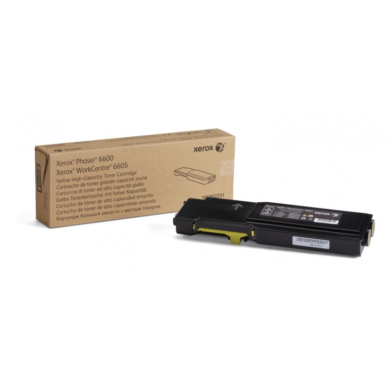 Cartuchos de tóner original Xerox para WorkCentre 6605, Phaser 6600 amarillo alta capacidad 106R02231