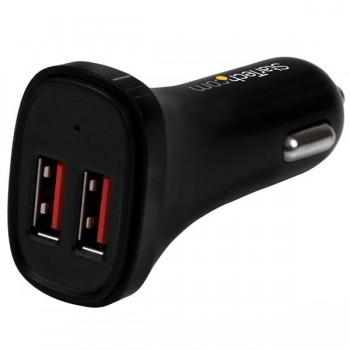 StarTech.com Cargador de Coche USB de Dos Puertos  USB2PCARBKS